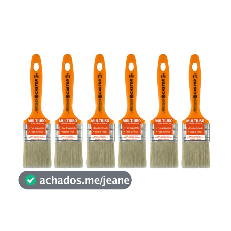 Kit 6 Trinchas 2 Polegadas Seda Plus Série 670 - Castor