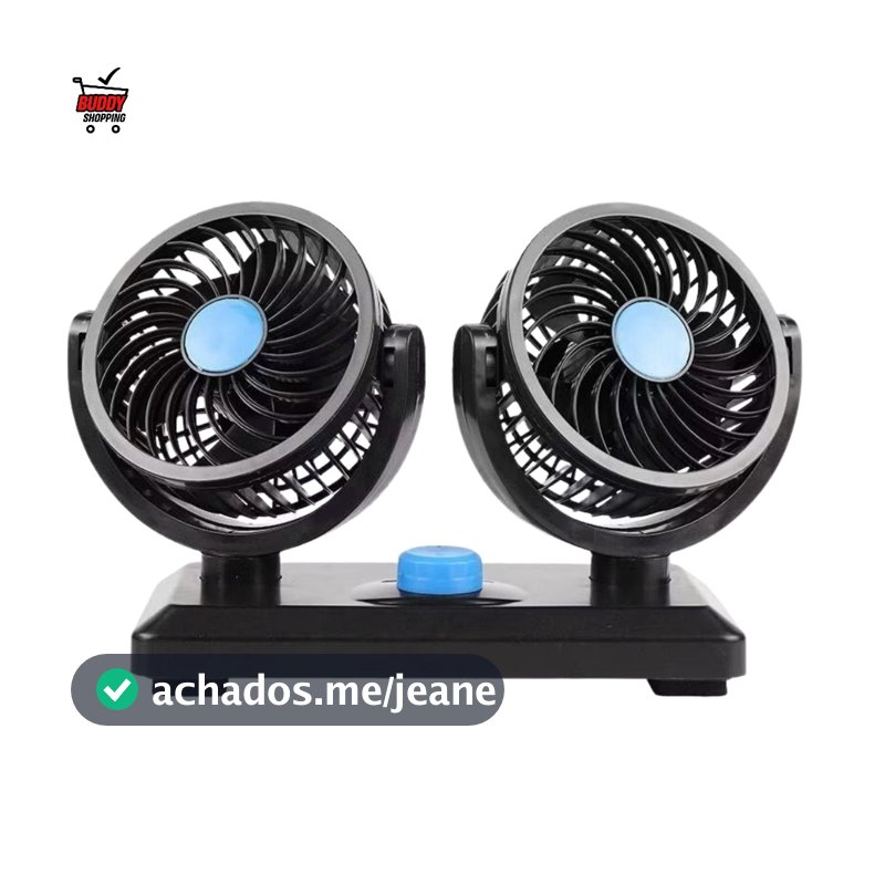 Ventilador Automotivo Duplo 12v Ajustável 2 Velocidade Carro