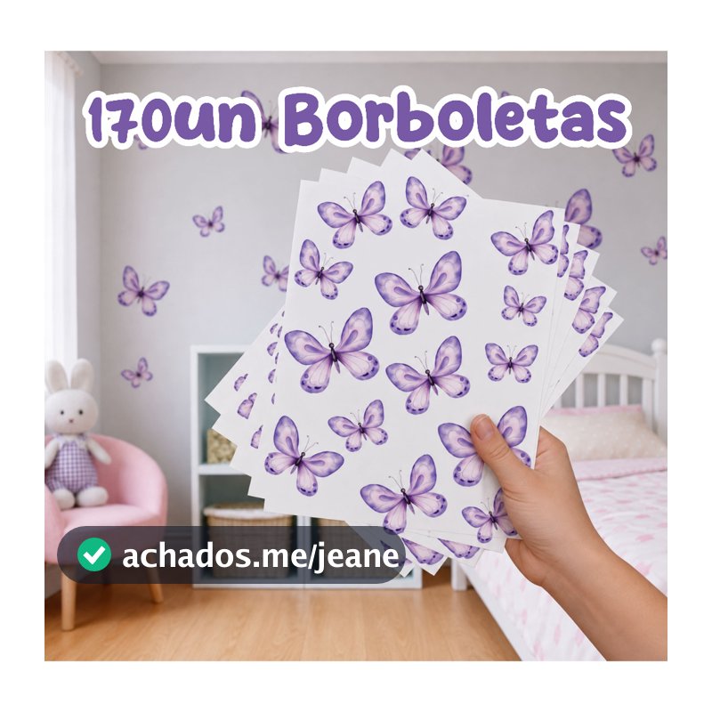 Adesivo de Parede Borboletas Kit 170 Peças Autocolante Vinil Decorativo