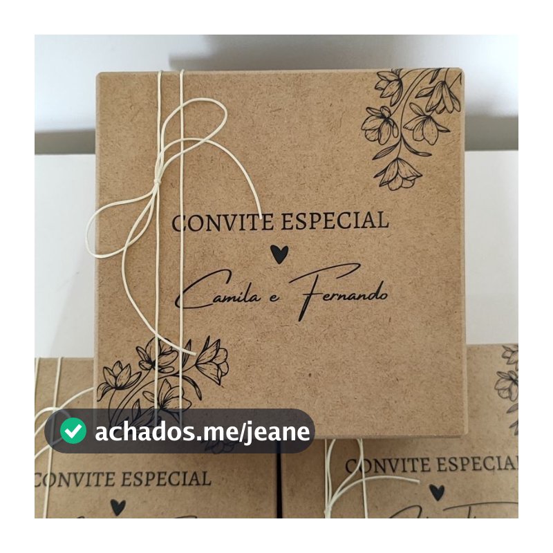 Caixa MDF Personalizada Convite Batizado para Dindos, Padrinhos, etc