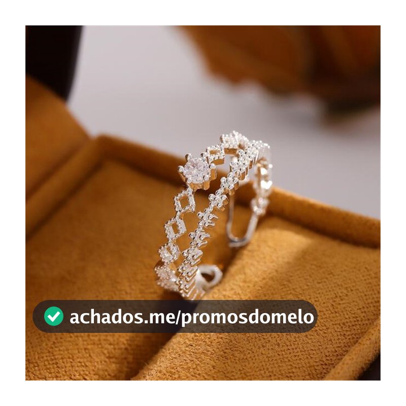 925 Anel de Prata Sterling Anel de Moda Zircônio de Dupla Camada Zircônio Único Anel Aberto com Flor de Diamante de Luxo Feminino Anel de Renda com Diamante de Luxo em Forma de Diamante CR