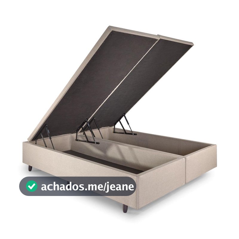 Base Box Baú Queen 158x198 cm Linho Bege