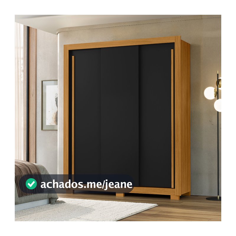 Guarda Roupa Casal  Compacto 3P 2G Amplo Móveis Quarto MDP