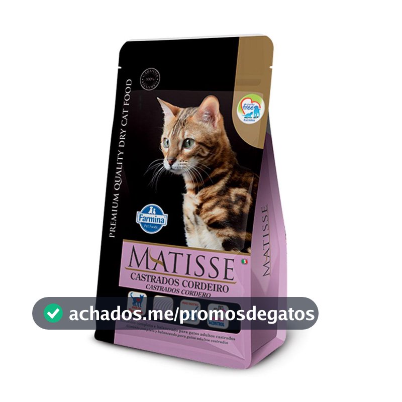 Racao Farmina Matisse Gatos Adultos Castrados  Cordeiro - 7,5kg