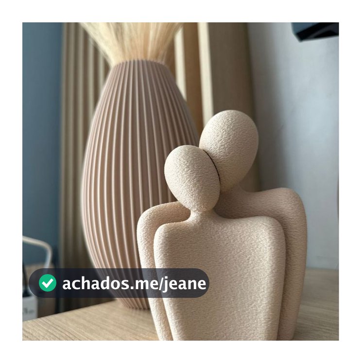 Kit Escultura Casal  ou Kit Casal + Vaso Decorativo – Ideal para Plantas Artificiais e Arranjos Decorativos