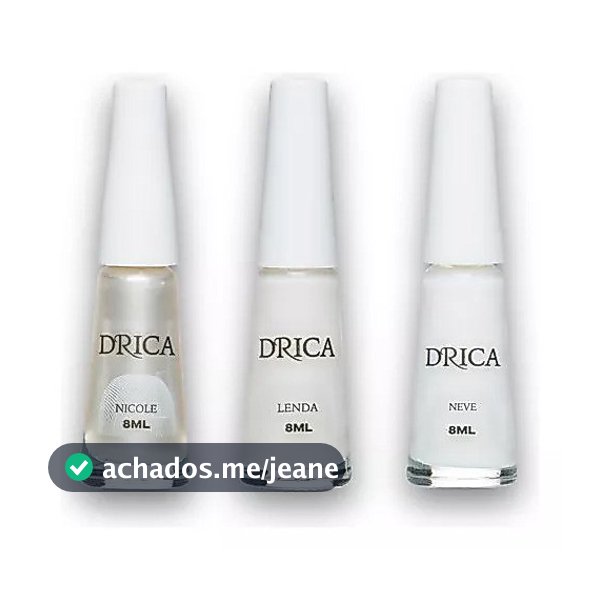 Kit 3 Esmalte Drica Francesinha - Branco Transparente Perolado