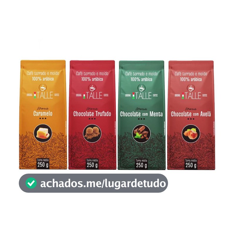 Kit 4 Cafés Torrado E Moído Aromatizados - Todos os Aromas