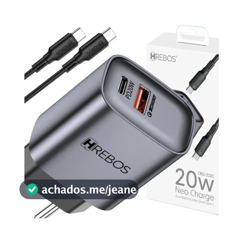 Carregador Turbo 20W Kit Fonte Tipo C Dual USB + Cabo Tipo C Para Tipo C Ultra Rápido Original PD A14 G22 A56  Xiaomi