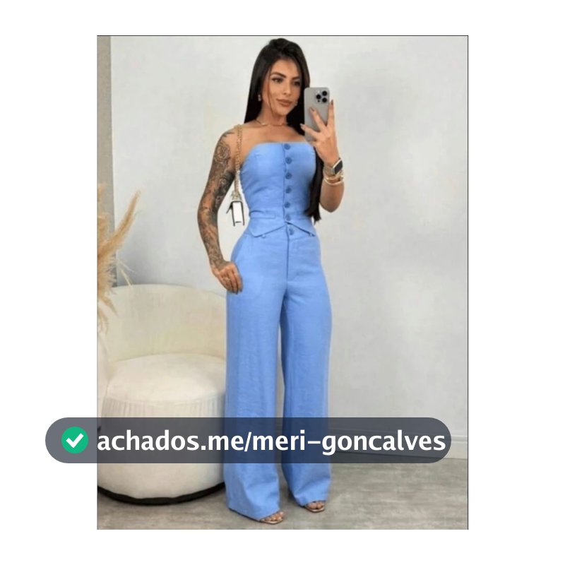 Conjunto Social TOMARA QUE CAIA CALÇA PANTALONA Alfaiataria Feminino