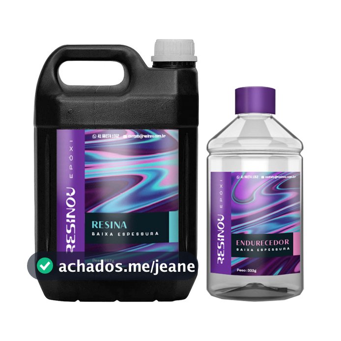 Resina para madeira e artesanato transparente com endurecedor - kit de 3 kg