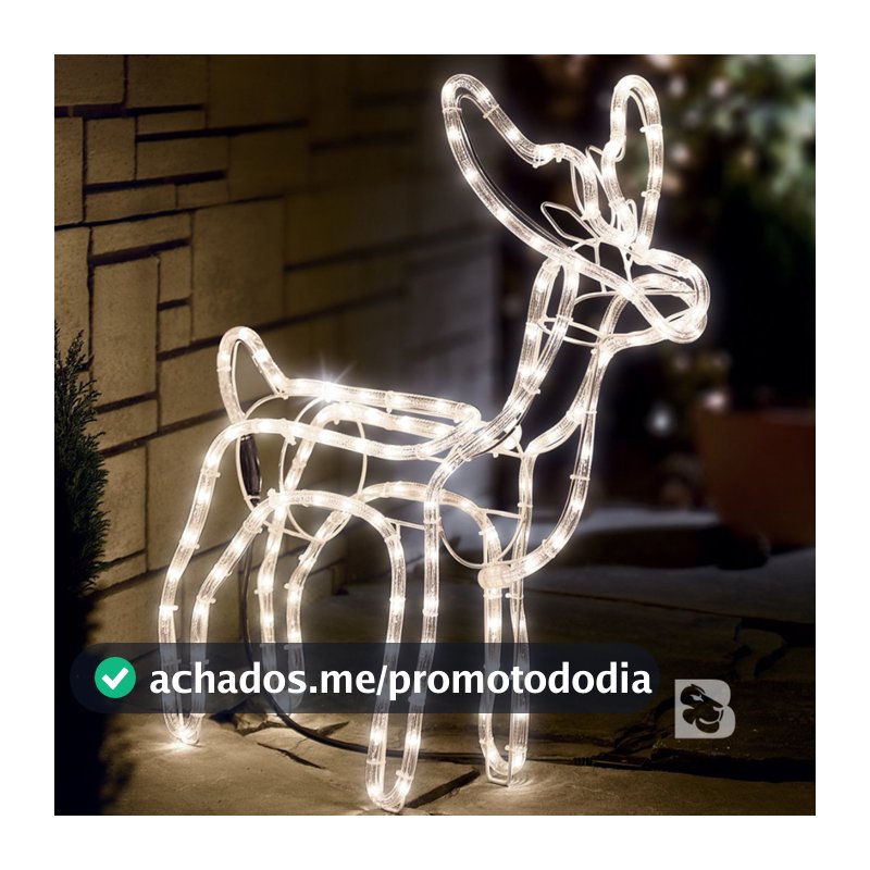 Armação Rena Macho de Led Média Enfeite Decoração Natal Linda para Jardim Pisca Pisca 127v ou 220v