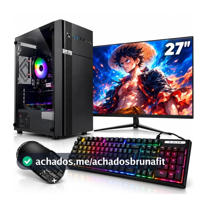 Computador Completo Pc Gamer I5 6400 8gb Monitor 27 Ssd 128 e HDD 500GB + Teclado Mêcanico RGB + Mouse Sem Fio