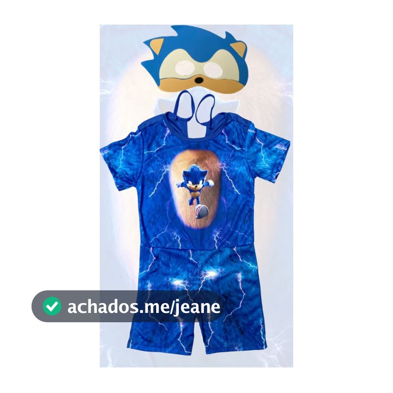 Fantasia Roupa Sonic Menino Aniversario Festas Infantil Tematico
