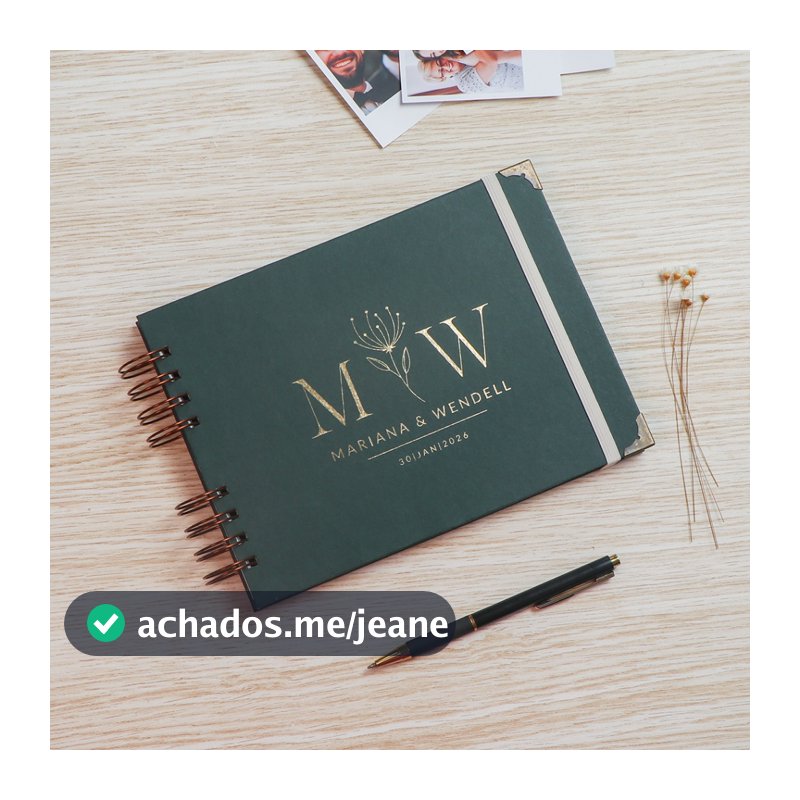 Livro para Fotos e Mensagens de Casamento - Lóris Musgo