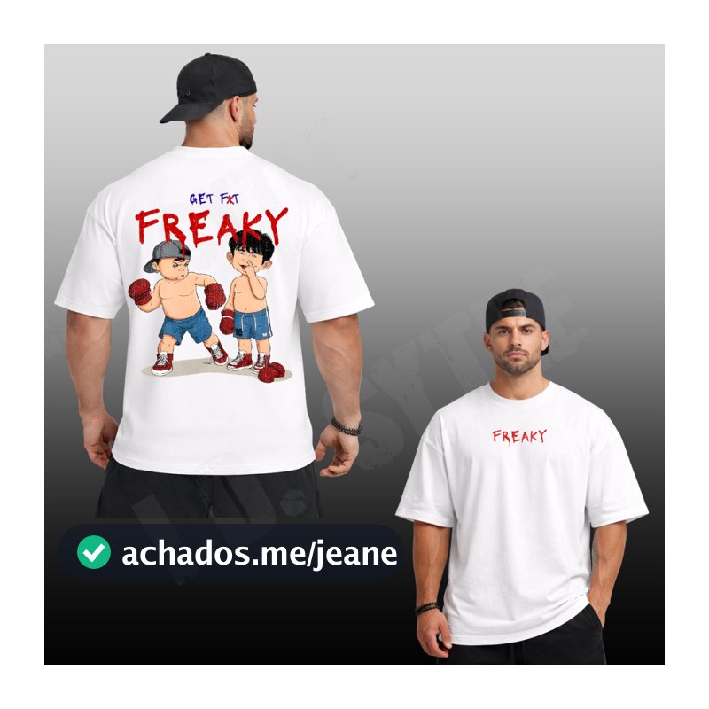 Camiseta Oversized Get Freaky Academia Treino Pesado Ganley Luta Streetwear 100% Algodão Estampada Anime Fitnes Top Gym