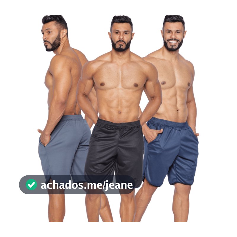 Kit 3 Bermuda Masculina Street Fit Short Treino com Bolsos Funcionais Garra Sport Wear