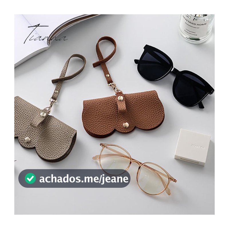 Sunglasses Bag Portable Sunglasses Storage Bag Myopia Glasses Protective Case Simple Leather Glasses Case