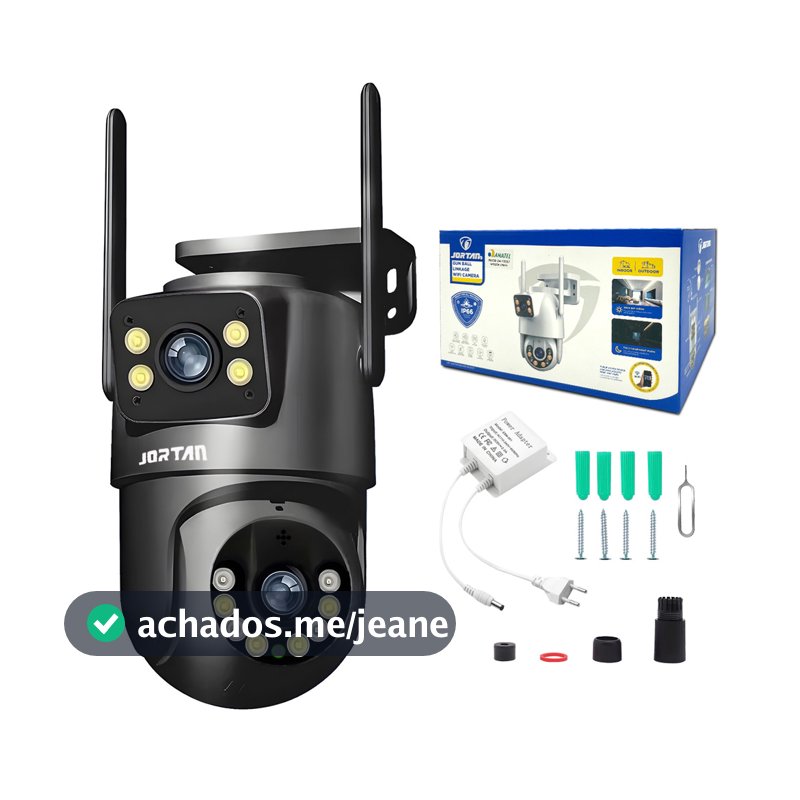Câmera Vigilância WiFi 4MP Dupla Lente Detecção Inteligente Áudio 2 Vias