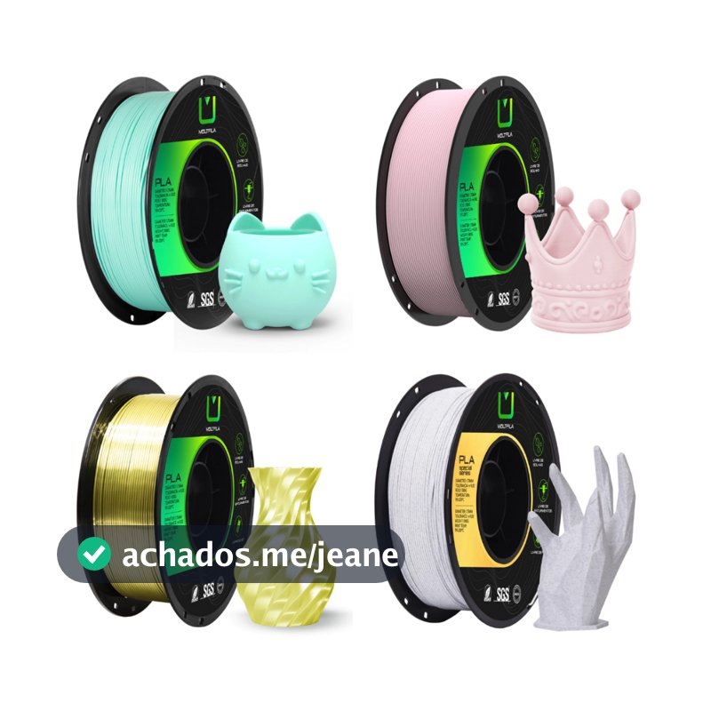 Filamento PLA Multfila 1kg 1,75mm Impressora 3D Matte Fosco Silk Brilho Metalizado Madeira Mármore Várias Cores