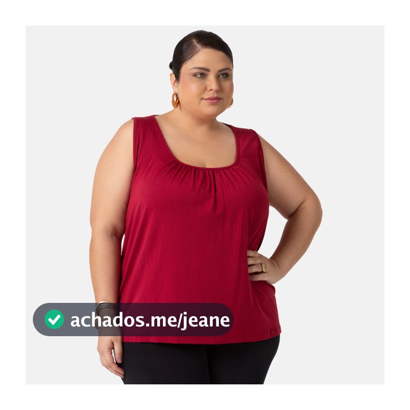 Regata Feminina Plus Size Franzida Viscolycra Soltinha 1199-A