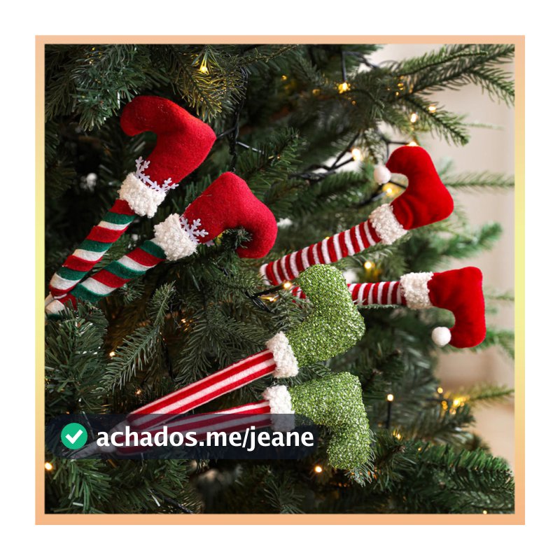 Ornamento De Ramo De Elfo Feito À Mão Decoração De Festa De Natal Vermelha Brincalhão Perna Verde Para Férias Árvore Cas
