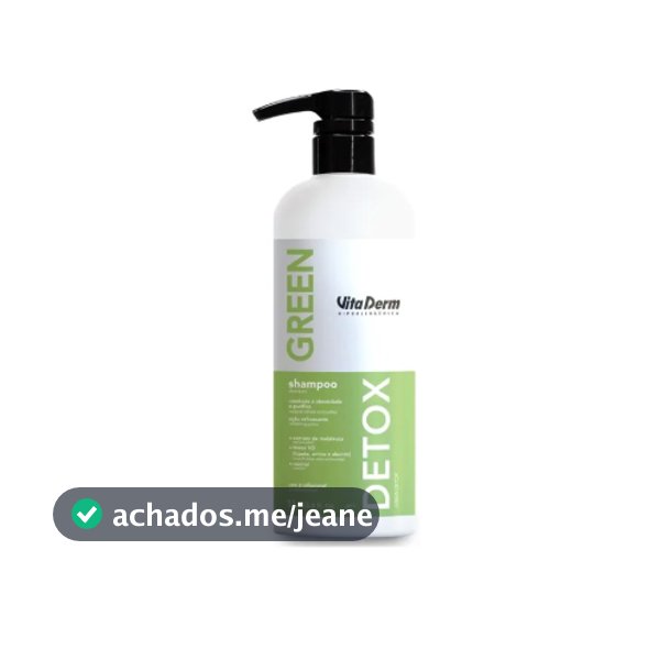 Shampoo Green Detox Vita Derm 1L • Limpeza Profunda • Detox Capilar • Equilíbrio do Couro Cabeludo