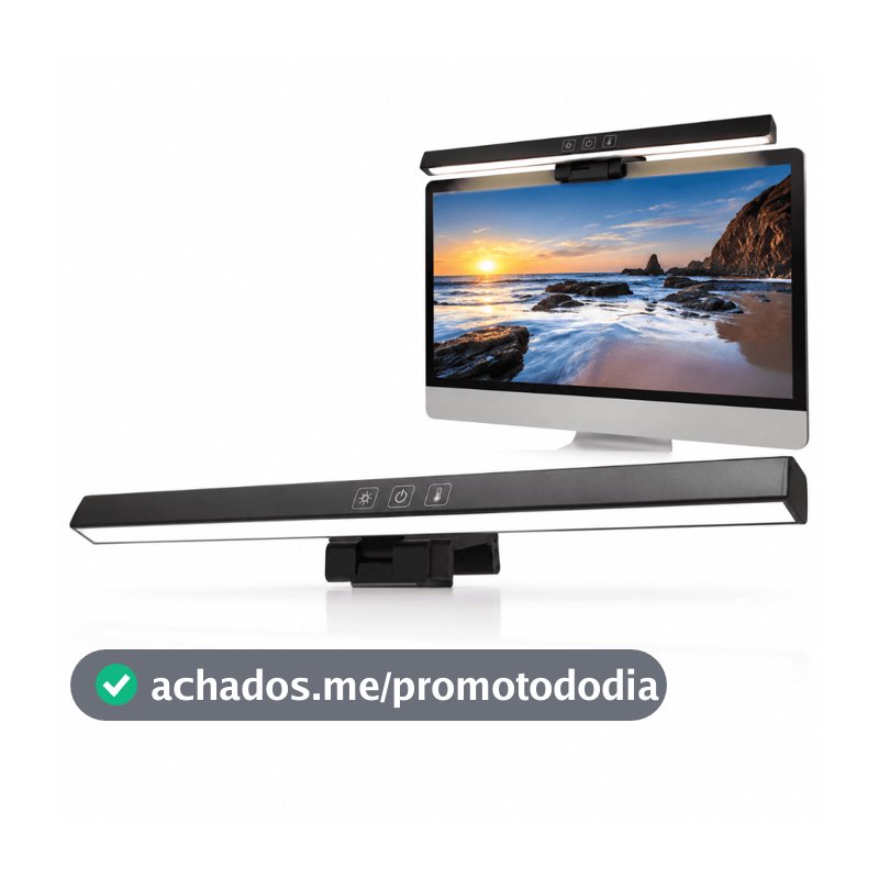 Luminária Led Monitor Barra Ajustável Intensidade Iluminação CHEF D