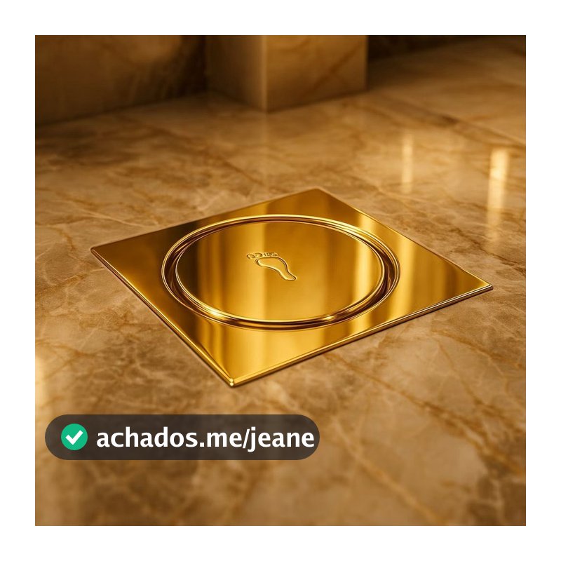 Ralo Click Inteligente 10x10Cm/15x15CM Quadrado Redondo Inox Cromado -Luxo Dourado para Seu Banheiro