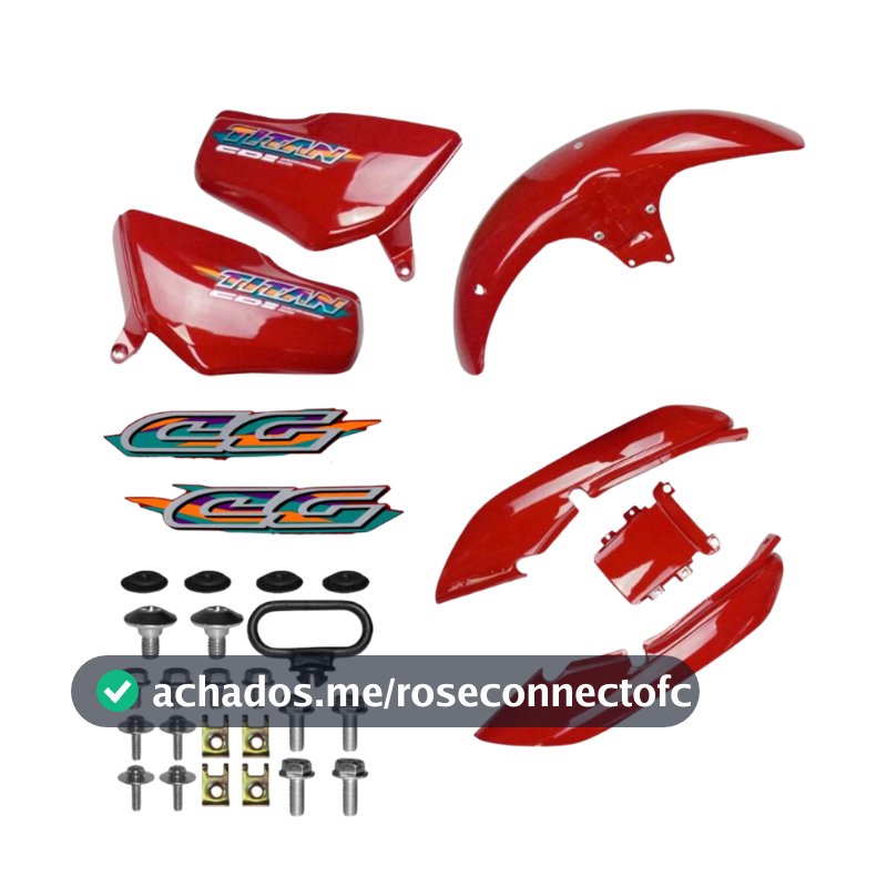 Kit Carenagem Cg Titan 125 Vermelho 95 96 97 98 99 + Adesivos e Parafusos