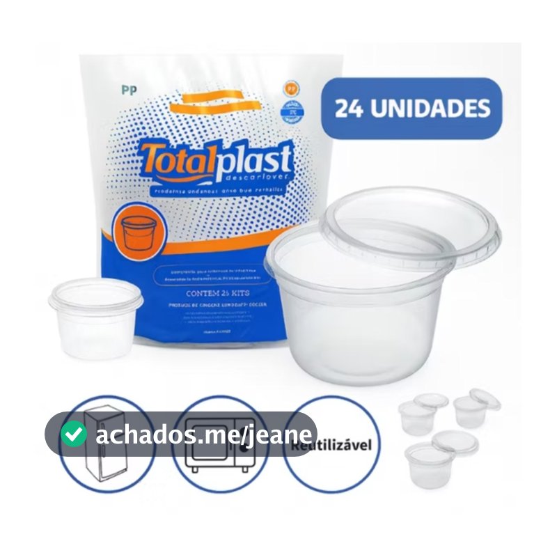 Kit Pote E Tampa Redondo 250ml e 500ml Livre de BPA Totalplast