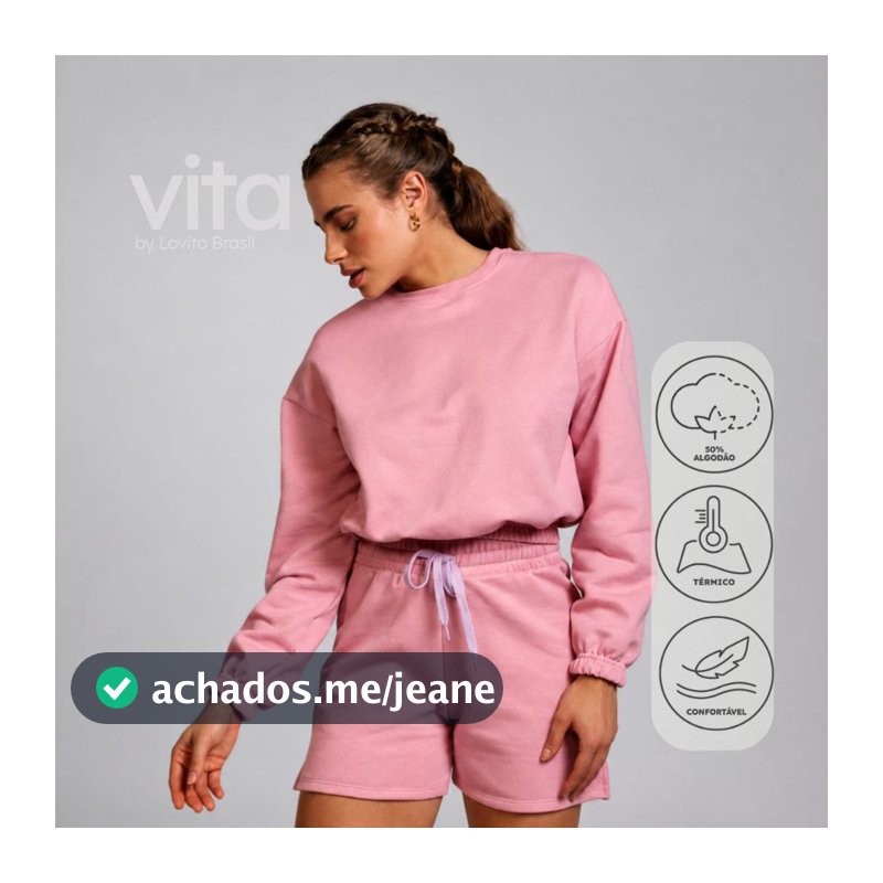 Lovito Vita Blusa Esportiva Cropped Feminino de Moletom Liso SEB20182048