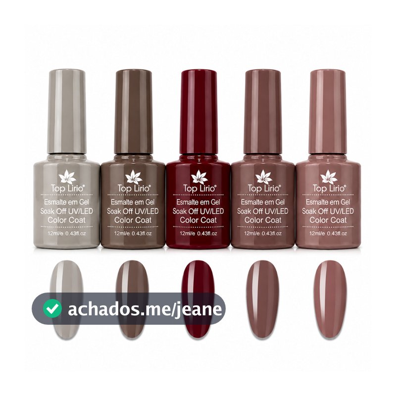 Kit 5 ou 3 Esmaltes em Gel Led Uv TOP LIRIO // BELLA ROSA // KS p/ Unhas Manicure Coleções