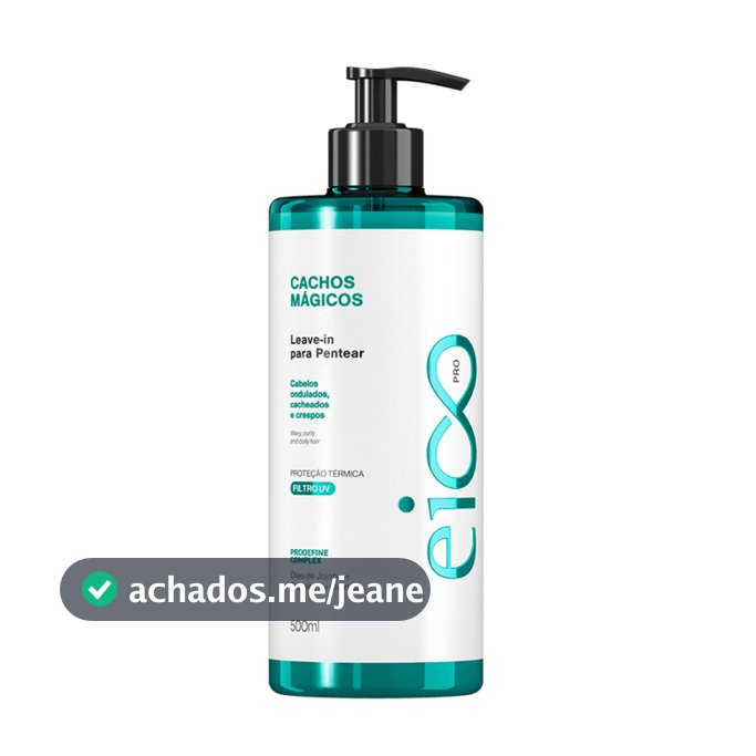 Eico Pro Cachos Mágicos Leave-in Creme de Pentear Proteção Térmica 500ml Ondulados Cacheados Crespos