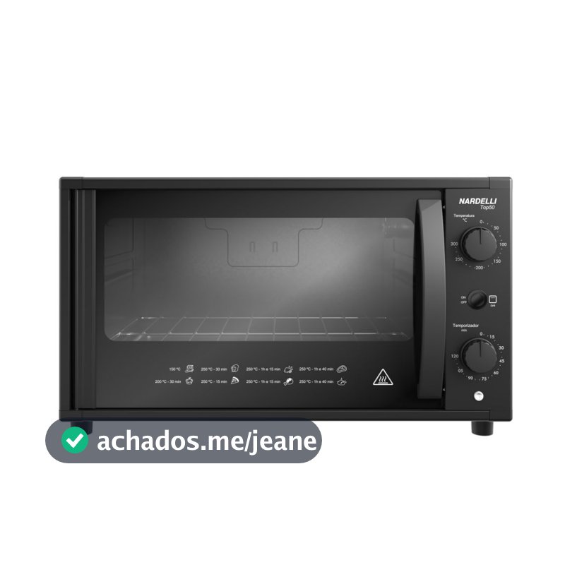 Forno Elétrico Nardelli TOP 50L Acabamento Easy Clean Preto