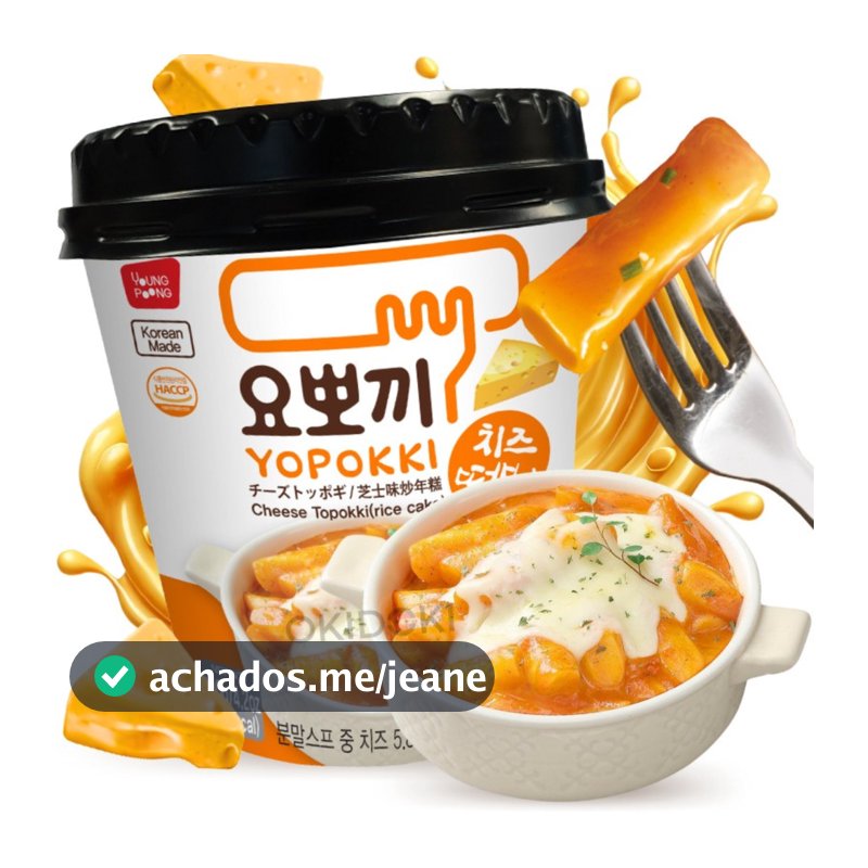 Topokki Bolinho de Arroz Coreano Yopokki Queijo Copo Young Poong 120g