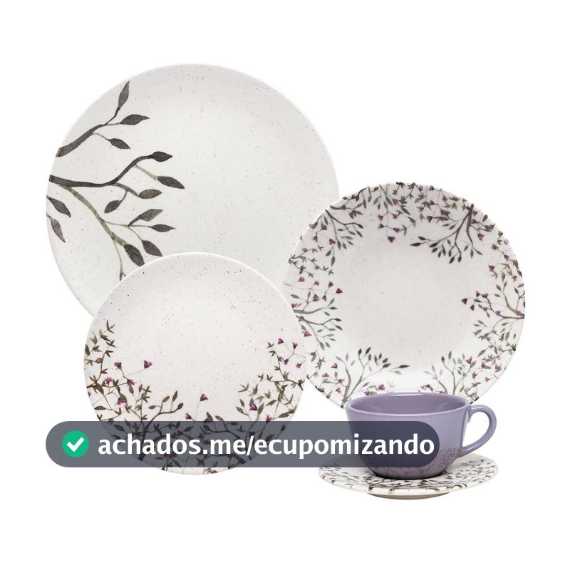 Aparelho de Jantar e Chá 20 Pçs Oxford Unni Lilac