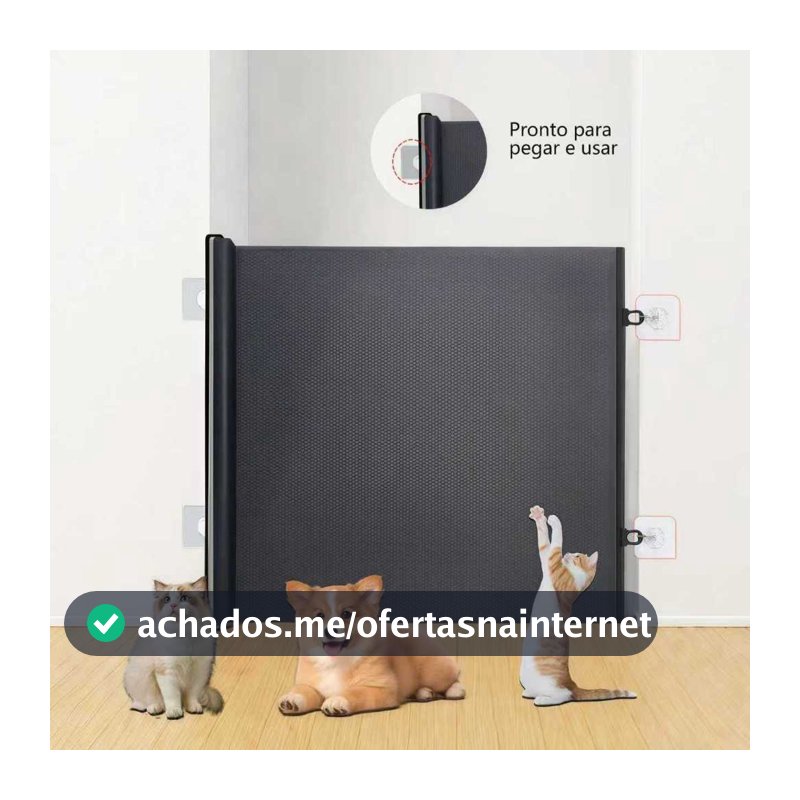 Barreira Retrátil Automática para Animais  Grade de Segurança com Bloqueio Antifuga para Portas
