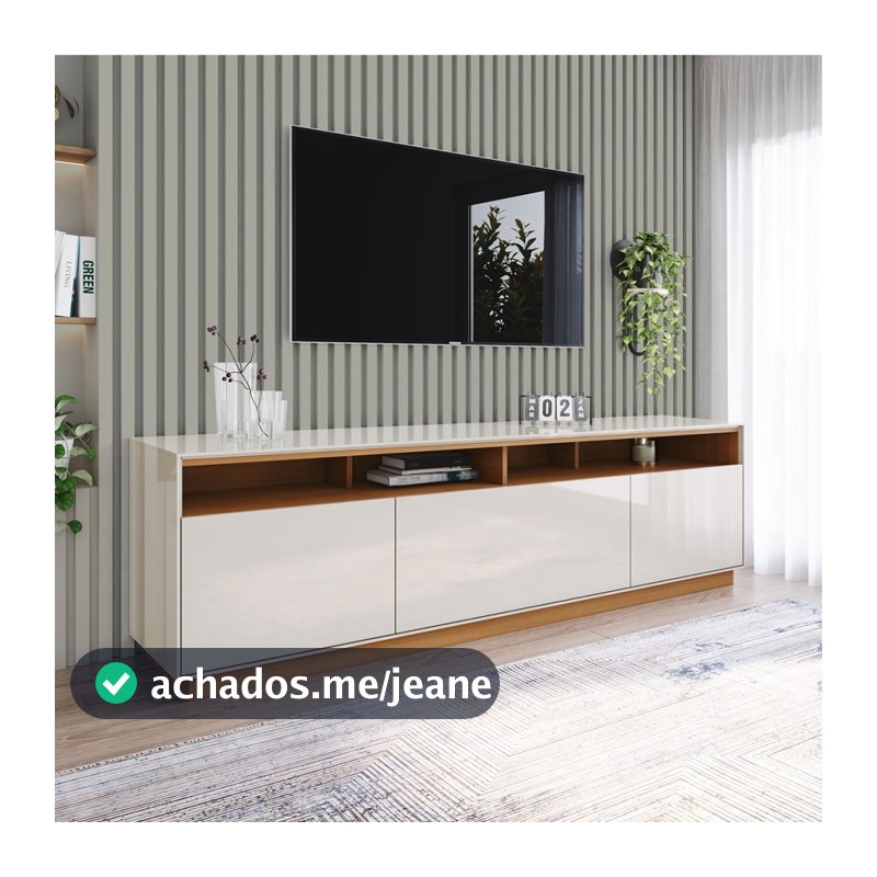 Rack para TV Até 80 Polegadas Orion 3 Portas Cinamomo/Off White - Henn