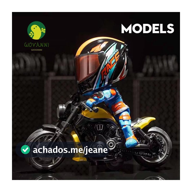 GIOVANNI Transforma Brinquedo De Motocicleta , Capacete De Deformação Membros Móveis Simulados Boneca De Motociclista ,
