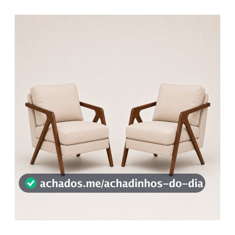 Conjuntos De 2 Poltronas Decorativa Mona Luxo Recepção Escritório Sala Estar Pés Em Madeira Maciça