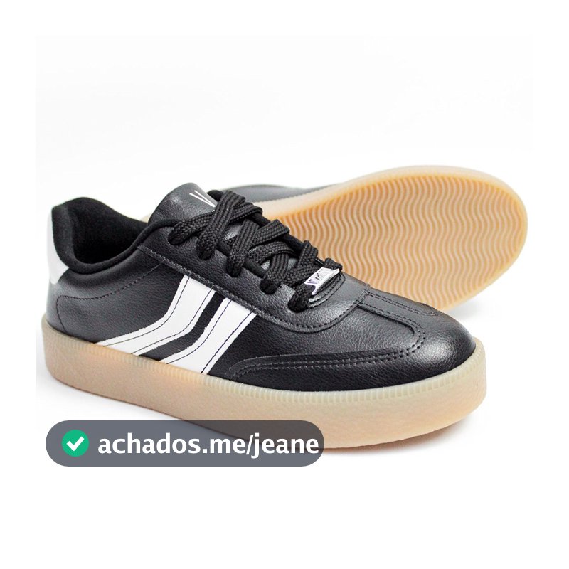 Tenis Vizzano Feminino Casual Moda 1444.100 Preto e Branco
