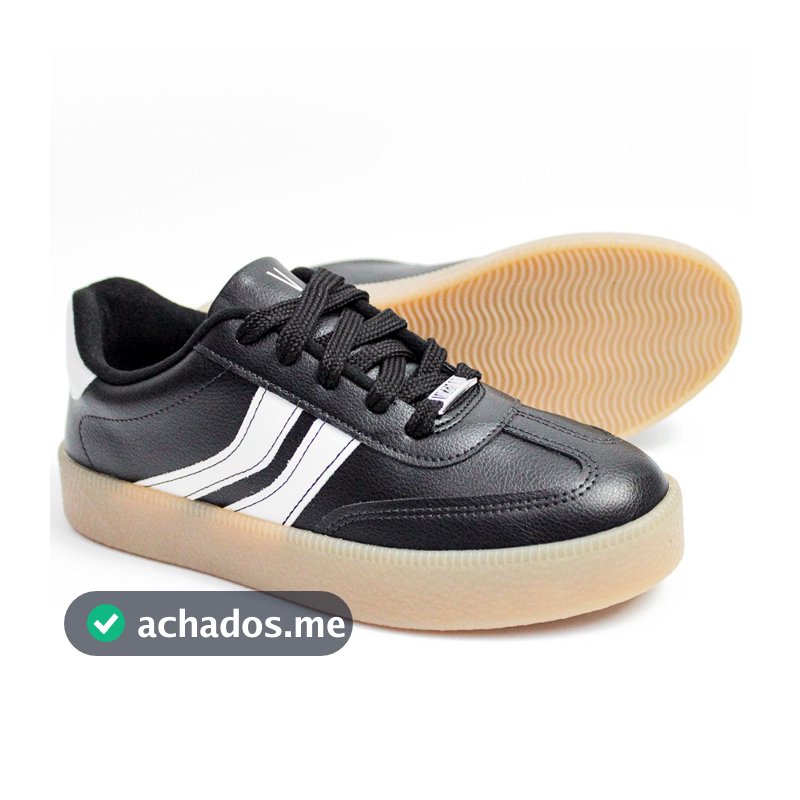 Tenis Vizzano Feminino Casual Moda 1444.100 Preto e Branco