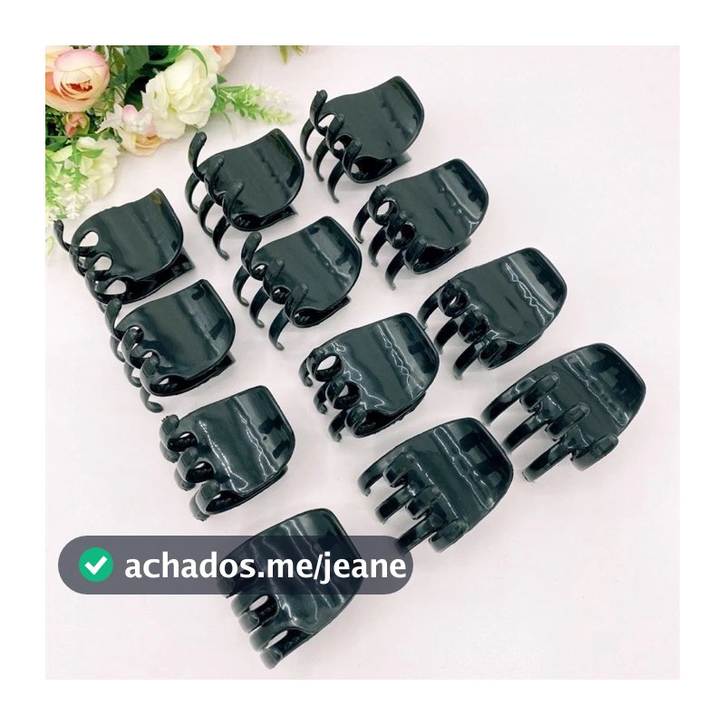 piranhas tridente prendedor de cabelo cores preta e transparente