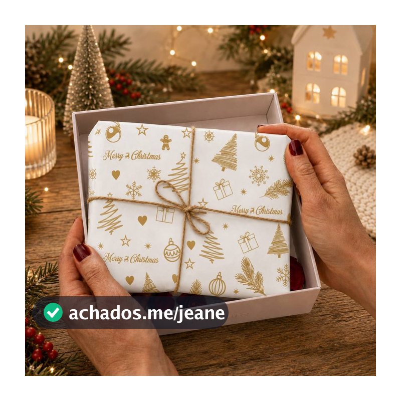 Papel De Seda Natalino Para Embalagem De Presente 25x34 100 Unidades