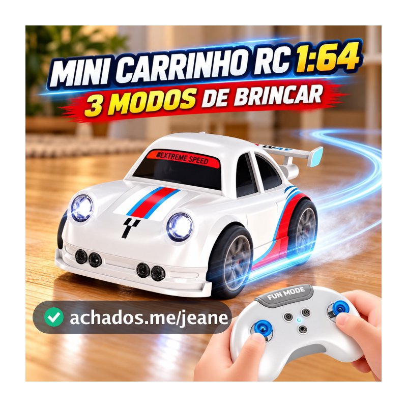 Mini Carrinho RC 1:64 Controle Remoto 2.4G Drift Sensor Inteligente Luzes e Sons Brinquedo Infantil