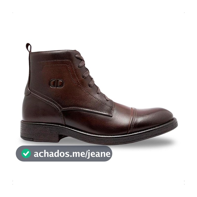 Bota de Couro Democrata Masculina Garage Dust Cano Médio 626102