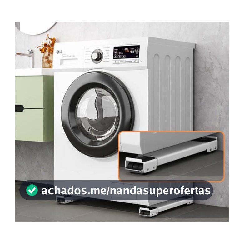 Suporte De Base Com Rodinha Para Geladeira Fogão E Máquina De Lavar Lousa Base Carrinho até 500kg Ajustável