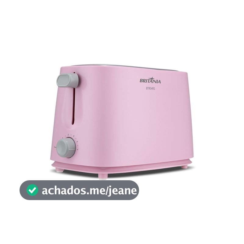 Torradeira Rosa Britânia 6 níveis de Tostagem 750W BTR04RS
