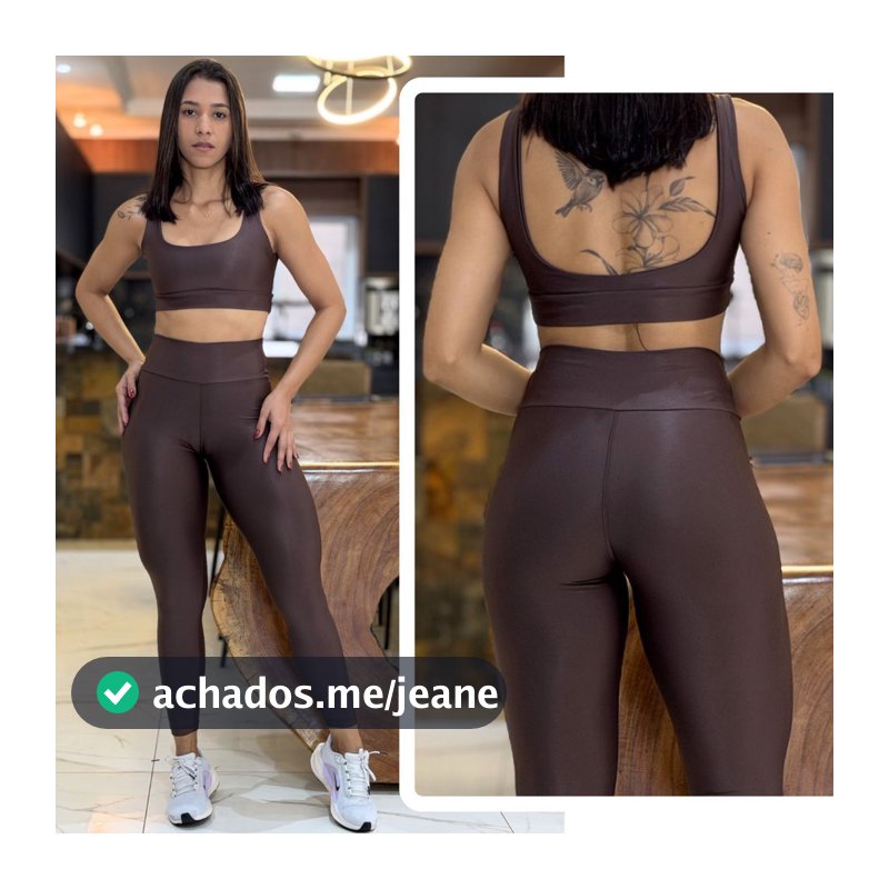 Conjunto Feminino de Academia Calça Legging + Top Regatinha Alta Compressão e Zero Transparência