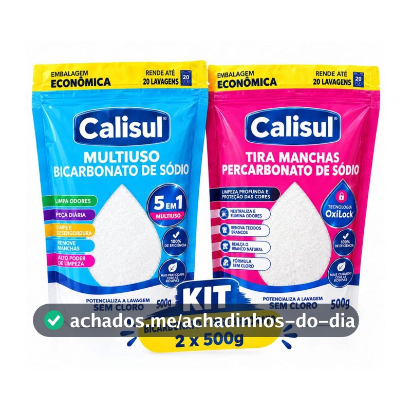 🧼 KIT BICARBONATO + PERCARBONATO DE SÓDIO CALISUL — 500G CADA PRODUTOS COM A QUALIDADE CALISUL PRODUTO DE LIMPEZA PURO